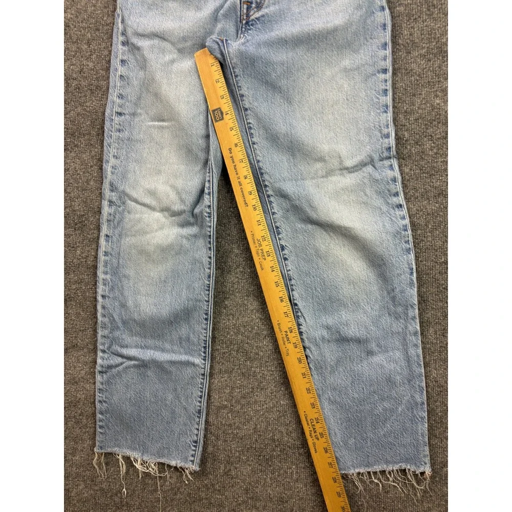 Levis 501 Jeans Womens 26 Blue Light Wash Straight Leg Raw Hem Button Fly - Picture 6 of 11